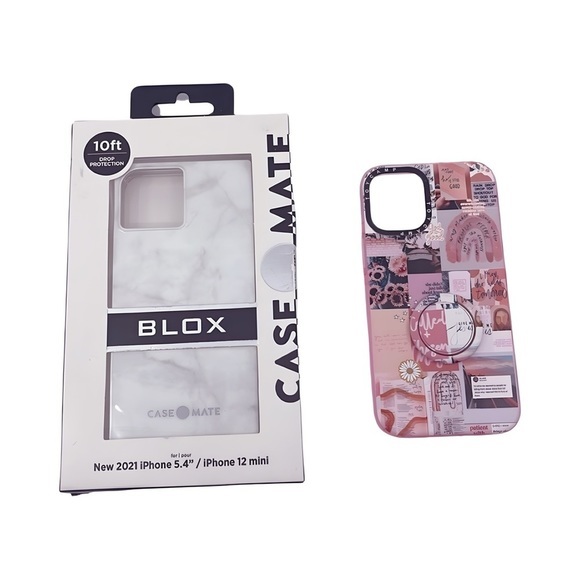 Case-Mate-BLOX-Square Case-White Marble & Vintage Collage Art for iPhone 12 Mini - Picture 4 of 4